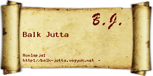 Balk Jutta névjegykártya